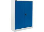 Schäfer Shop Select Materialschrank MSI 16412i, B 1200 x T 400 x H 1535 mm, 3 Böden, Stahl, lichtgrau/enzianblaub