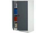 Schäfer Shop Select Materialschrank MSI 16412i, B 1200 x T 400 x H 1535 mm, 3 Böden, Stahl, lichtgrau/anthrazitgrau