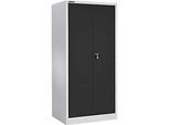 Schäfer Shop Select Materialschrank MSI 2509, 4 Zwischenböden, Zylinderschloss, B 950 x T 500 x H 1935 mm, weissaluminum RAL 9006/anthrazitgrau RAL 7016