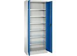 Schäfer Shop Select Materialschrank MSI 2409, Stahl, 6 Fachböden, B 950 x T 400 x H 1935 mm, lichtgrau/enzianblau