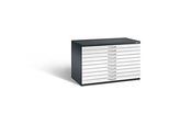 Planschrank aus Stahl, für Formate bis DIN A1, 10 Schubladen