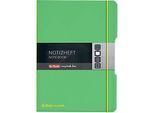 Herlitz Notizbuch my.book, Format DIN A4, Kunststoff, 2 x 40 Blätter kariert/liniert, grün