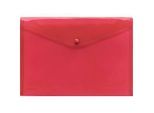 FolderSys Dokumententasche, DIN A4 quer, Druckknopfverschluss, PP, rot transparent
