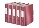 LEITZ® Ordner Active Style, DIN A4, Rückenbreite 82 mm, 5 Stück, granat rot