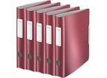 LEITZ® Ordner Active Style, DIN A4, Rückenbreite 65 mm, 5 Stück, granat rot