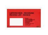 Dokumententasche/Lieferscheintasche SecurePack, DIN lang, mit Aufdruck, Sichtfenster, selbstklebend, wasserfest, PCR & FSC®-Kraftpapier, rot, 250 Stück