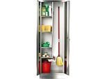 Putzmittelschrank aus Edelstahl, 600 mm breit