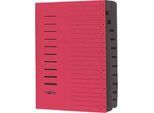 PAGNA Ordnungsmappe, für DIN A4, 12 Fächer, Pressspan, 5 Stück, rot