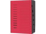 PAGNA Ordnungsmappe, für DIN A4, 7 Fächer, Pressspan, 5 Stück, rot