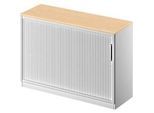 Schäfer Shop Genius Querrollladenschrank TETRIS SOLID, 2 OH, B 1200 x T 413 x H 818 mm, mit Boden und Abdeckplatte, Ahorn/weissalu