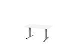 Schäfer Shop Select Besprechungstisch Planova Basic, Rechteck, T-Fuss, B 1400 x T 800 x H 717 mm, weiss/weissaluminium RAL 9006