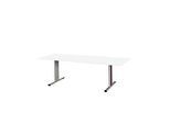 Schäfer Shop Select Besprechungstisch Planova Basic, Rechteck, T-Fuss, B 2000 x T 800 x H 717 mm, weiss/weissaluminium RAL 9006