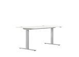Schreibtisch ERGO DRIVE ED 470, elektrisch höhenverstellbar, Rechteck, T-Fuss, B 1600 x T 800 x H 692-1147 mm, weiss/lichtgrau