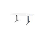 Schäfer Shop Select Besprechungstisch Planova Basic, Boot, T-Fuss, B 2000 x T 1000 x H 717 mm, weiss/weissaluminium RAL 9006