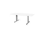 Schäfer Shop Select Besprechungstisch Planova Basic, Boot, T-Fuss, B 2000 x T 1000 x H 717 mm, weiss/weissaluminium RAL 9006