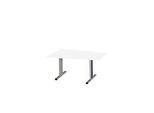 Schäfer Shop Select Besprechungstisch MODENA Basic, Tonne, T-Fuss, B 1400 x T 1000 x H 717 mm, weiss/weissaluminium RAL 9006