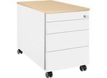 Schäfer Shop Genius Rollcontainer 1233, weiss/Ahorn-Dekor