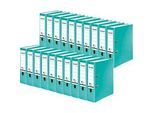 FALKEN Recycolor Ordner, DIN A4, Rückenbreite 80 mm, 20 Stück, türkis