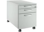 Schäfer Shop Select Rollcontainer 126, 1 Schublade, HR- & Utensilienauszug, runde Griffe, lichtgrau/lichtgrau/lichtgrau