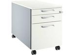 Schäfer Shop Select Rollcontainer 126, 1 Schublade, HR- & Utensilienauszug, runde Griffe, weissalu/weissalu/weiss
