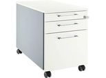 Schäfer Shop Select Rollcontainer 126, mit Griff eckig, weissalu/weissalu/weiss