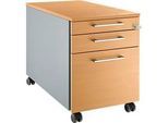 Schäfer Shop Genius Rollcontainer 126, mit Griff eckig, B 435 x H 577 mm, weissalu/weissalu/Buche-Dekor