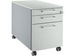 Schäfer Shop Genius Rollcontainer 126, mit Griff eckig, B 435 x H 577 mm, weissalu/lichtgrau/lichtgrau