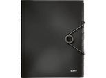 LEITZ® Dokumentenmappe Solid, DIN A4, 3 Schutzkappen, 12 Fächer, PP,schwarz