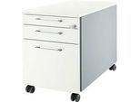 Schäfer Shop Genius Rollcontainer 126, mit Griff eckig, B 435 x H 577 mm, weissalu/weissalu/weiss