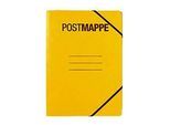 Postmappe A4, gelb, mit Eckspanngummi, mit Beschriftungsfeld