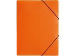 Pagna Eckspannmappe, DIN A4, aus PP, drei Innenklappen, orange