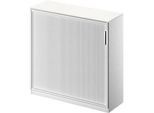 Schäfer Shop Genius Querrollladenschrank TETRIS SOLID, 3 OH, B 1200 x T 413 x H 1170 mm, mit Böden und Abdeckplatte, weiss/weissalu