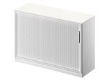 Schäfer Shop Genius Querrollladenschrank TETRIS SOLID, 2 OH, B 1200 x T 413 x H 818 mm, mit Boden und Abdeckplatte, weiss/weissalu