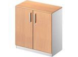 Schäfer Shop Genius Flügeltürenschrank TETRIS SOLID, 2 OH, B 800 mm, abschliessbar, mit Abdeckplatte, Buche-Dekor/weissalu