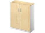 Schäfer Shop Genius Flügeltürenschrank TETRIS SOLID, 3 OH, B 800 mm, abschliessbar, mit Abdeckplatte, Ahorn-Dekor/weissalu
