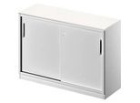 Schäfer Shop Genius Schiebetürenschrank TETRIS SOLID, 2 OH, B 1200 mm, inkl. 19 mm Abdeckplatte, weiss/weissalu