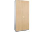 Schäfer Shop Genius Flügeltürenschrank TETRIS SOLID, Stahlkorpus, 5 OH, B 1200 mm, abschliessbar, Ahorn-Dekor/weissalu