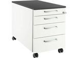 Schäfer Shop Select Rollcontainer 1233, 4 Schübe, Griff rund, weiss/graphit