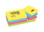 POST-IT Haftnotizen Notes, farbig sortiert, 51 mm x 38 mm, 12er Pack, 4 Farben