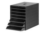 Schubladenbox Idealbox Plus, 7 Schübe, DIN C4, Kunststoff, schwarz