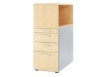Schäfer Shop Genius Standcontainer mit Aufsatzregal, abschliessbar, runder Griff, ahorn