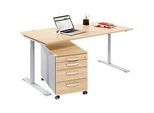 Komplettset Modena Flex, Schreibtisch B 1600 mm, höhenverstellbar