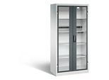 C+P Akkuladeschrank Basic mit Sichtfenster aus Acrylglas, H 1950 x B 930 x T 500 mm, Lichtgrau/Anthrazit