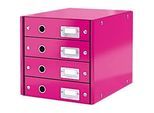 LEITZ® Click + Store, 4 Schubladen, flach, pink