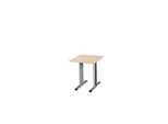 Schäfer Shop Select Besprechungstisch Planova Basic, Quadrat, T-Fuss, B 800 x T 800 x H 717 mm, Ahorn/weissaluminium RAL 9006