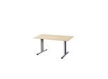 Schäfer Shop Select Besprechungstisch Planova Basic, Rechteck, T-Fuss, B 1400 x T 800 x H 717 mm, Ahorn/weissaluminium RAL 9006