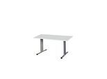 Schäfer Shop Select Besprechungstisch Planova Basic, Rechteck, T-Fuss, B 1400 x T 800 x H 717 mm, lichtgrau/weissaluminium RAL 9006