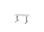 Schäfer Shop Select Besprechungstisch Planova Basic, Rechteck, T-Fuss, B 1400 x T 800 x H 717 mm, lichtgrau/weissaluminium RAL 9006