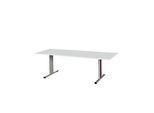 Schäfer Shop Select Besprechungstisch Planova Basic, Rechteck, T-Fuss, B 2000 x T 800 x H 717 mm, lichtgrau/weissaluminium RAL 9006