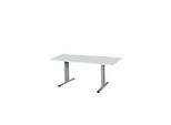 Schäfer Shop Select Besprechungstisch Planova Basic, Rechteck, T-Fuss, B 1600 x T 800 x H 717 mm, lichtgrau/weissaluminium RAL 9006